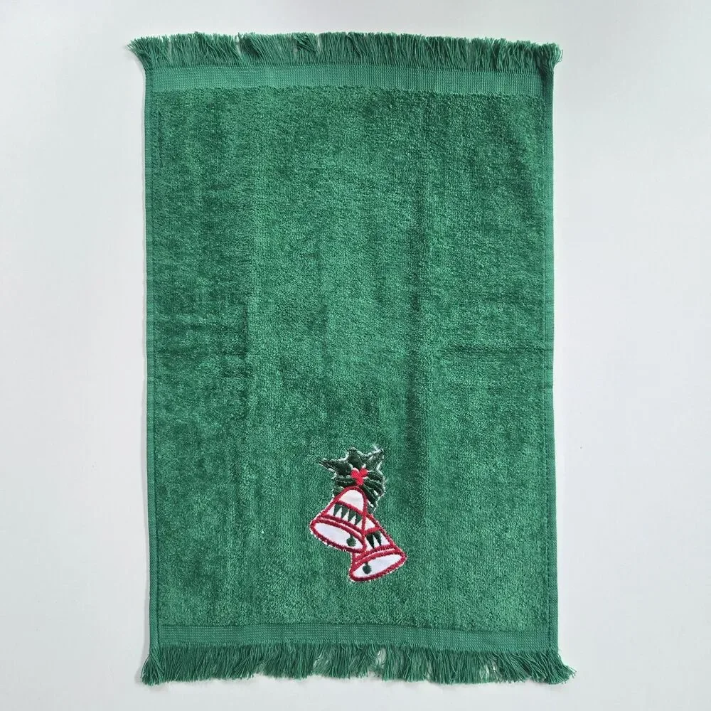 EUC Vintage Cannon Christmas Hand Towels 100% Cotton Made In USA Set Of 4